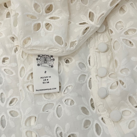 PALM Sophia Button Up White Eyelet Dress Coverup NWT - Picture 13 of 16